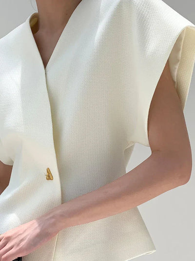 Amara® | V-Neck Button Down Blouse