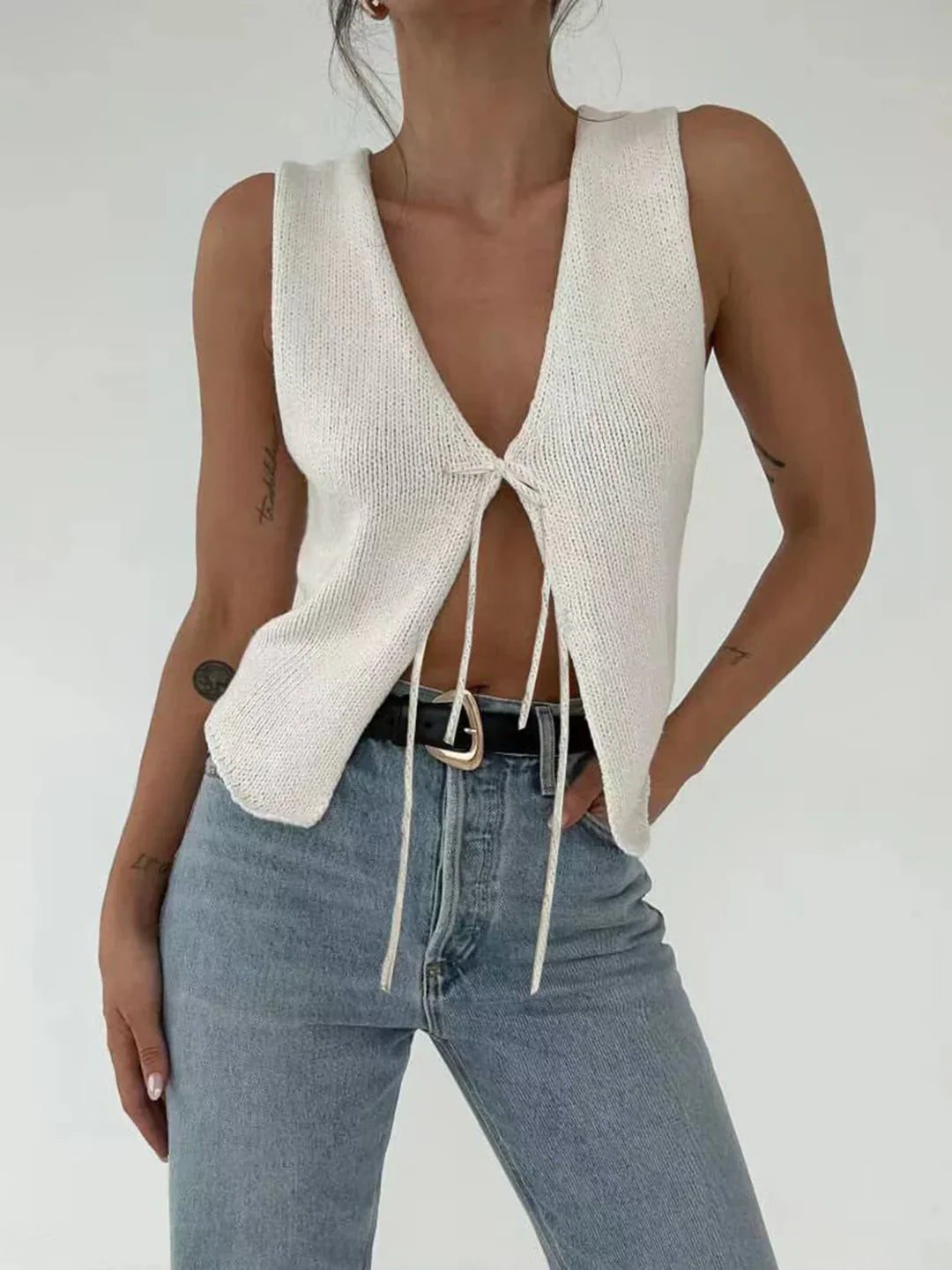 Agata® | Solid Knotted Sweater Vest