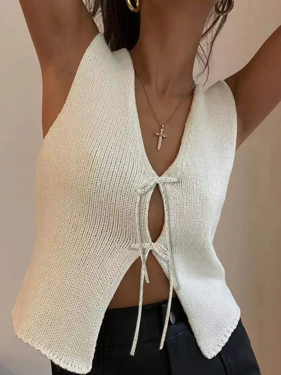 Agata® | Solid Knotted Sweater Vest