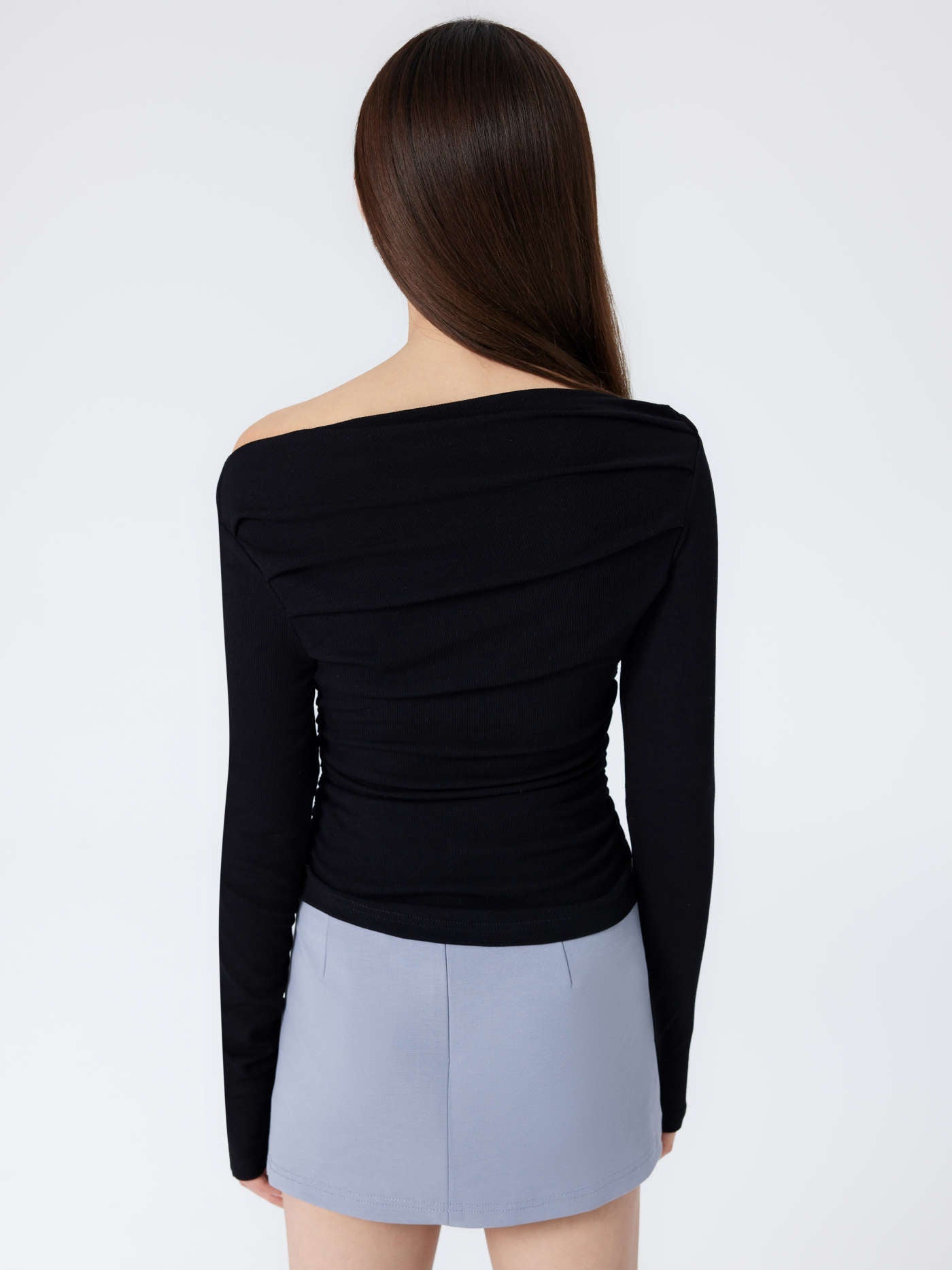 Albina® | Solid Asymmetrical Neck Long Sleeve Top