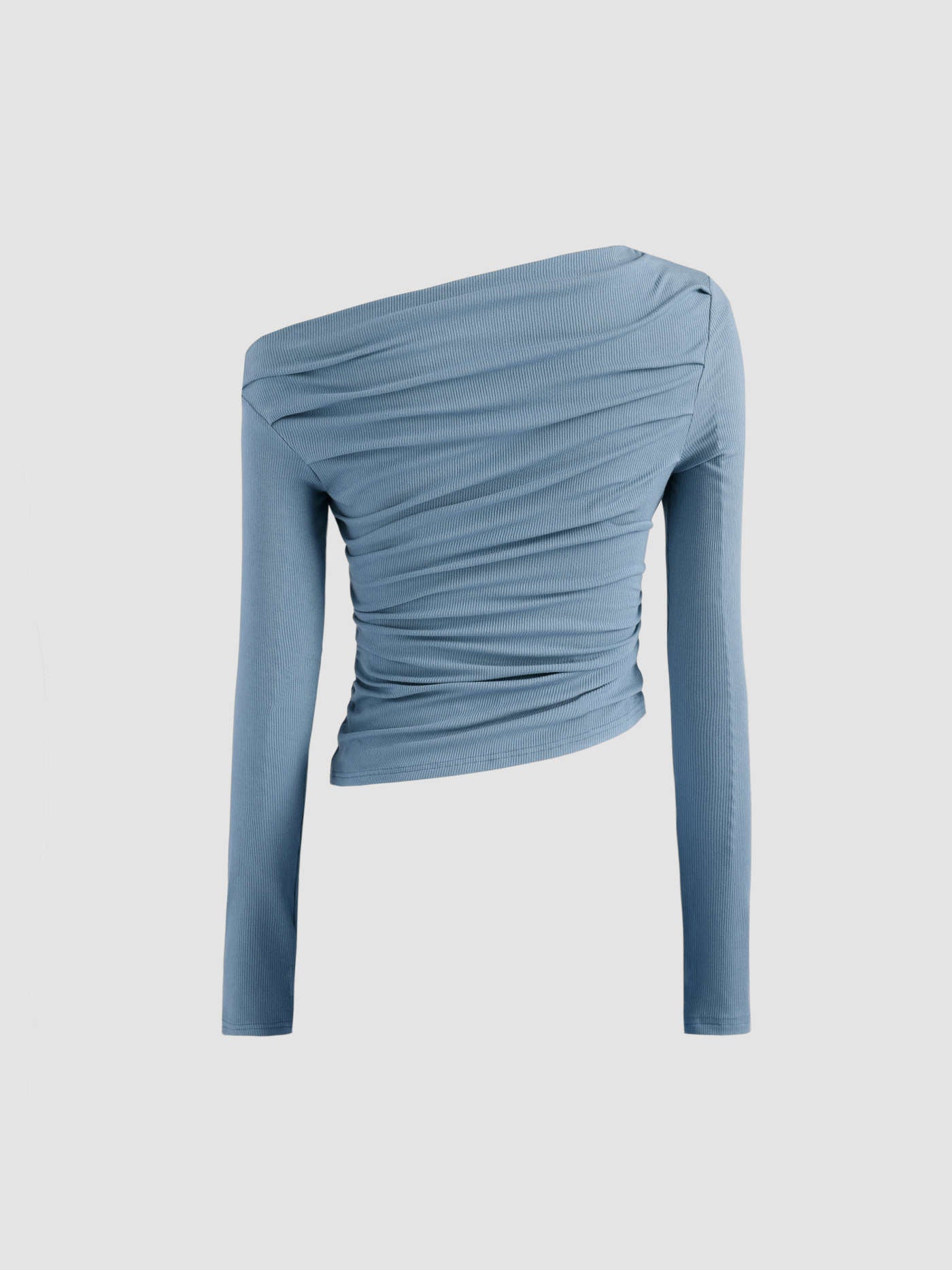 Albina® | Solid Asymmetrical Neck Long Sleeve Top