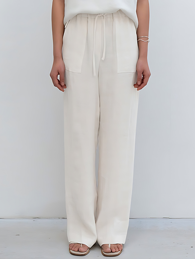 Lidiya® | Linen High Waist Straight-Leg Pants