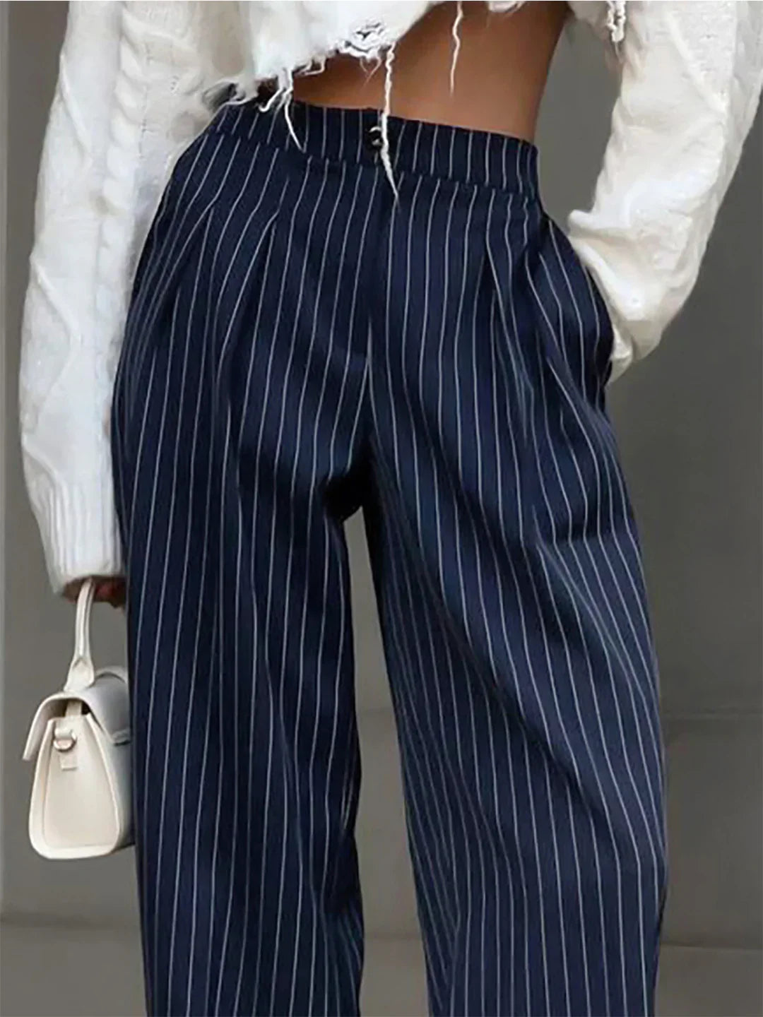 Patrycja® | Pinstripe Pleated Wide Leg Dress Pants