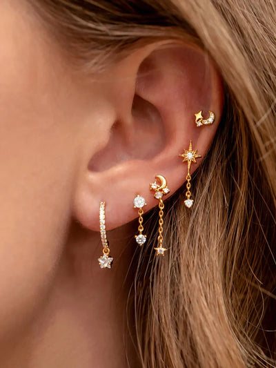 Julia® | Casual Style Stars and Moon Earrings-5 Pieces