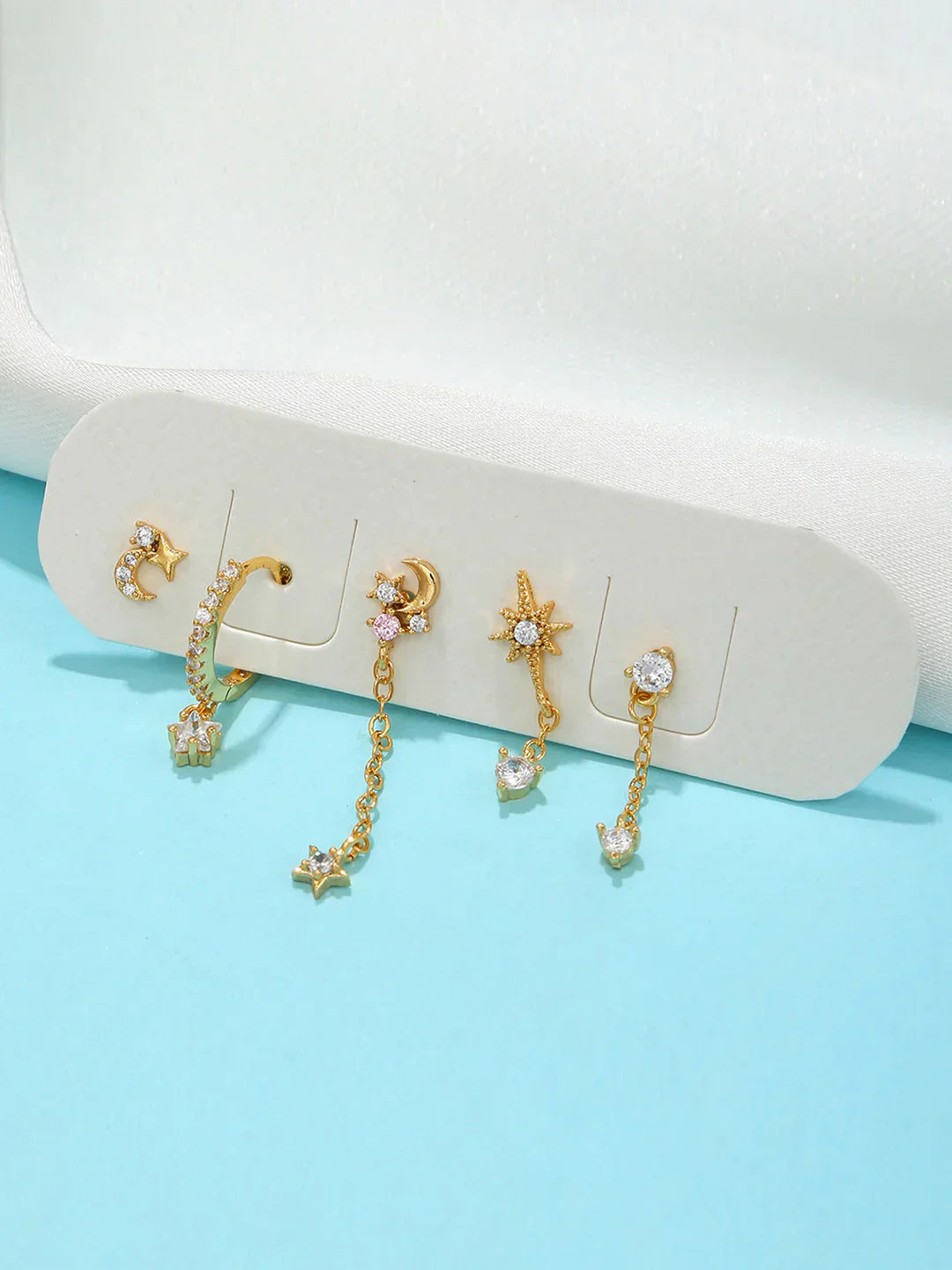 Julia® | Casual Style Stars and Moon Earrings-5 Pieces