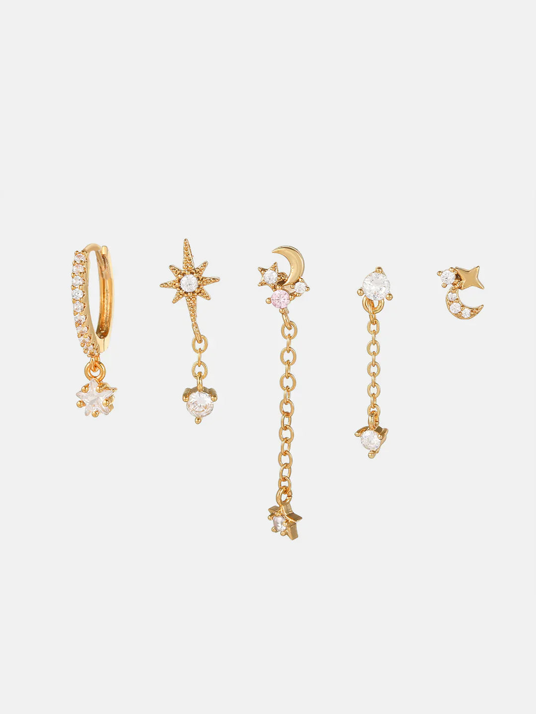 Julia® | Casual Style Stars and Moon Earrings-5 Pieces
