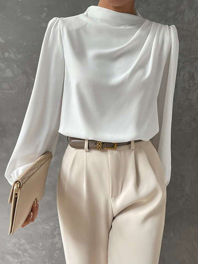 Ebba® | Elegant Bishop Sleeve Draped Top