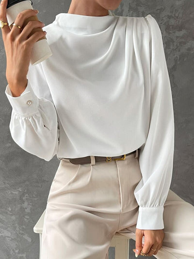 Ebba® | Elegant Bishop Sleeve Draped Top