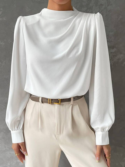Ebba® | Elegant Bishop Sleeve Draped Top