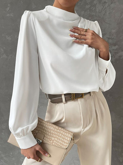 Ebba® | Elegant Bishop Sleeve Draped Top