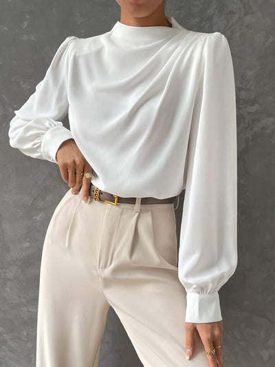 Ebba® | Elegant Bishop Sleeve Draped Top