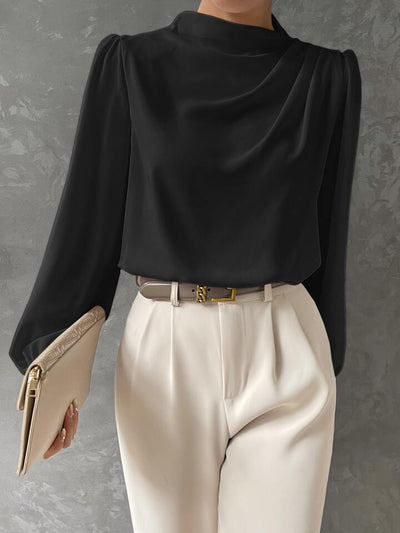 Ebba® | Elegant Bishop Sleeve Draped Top