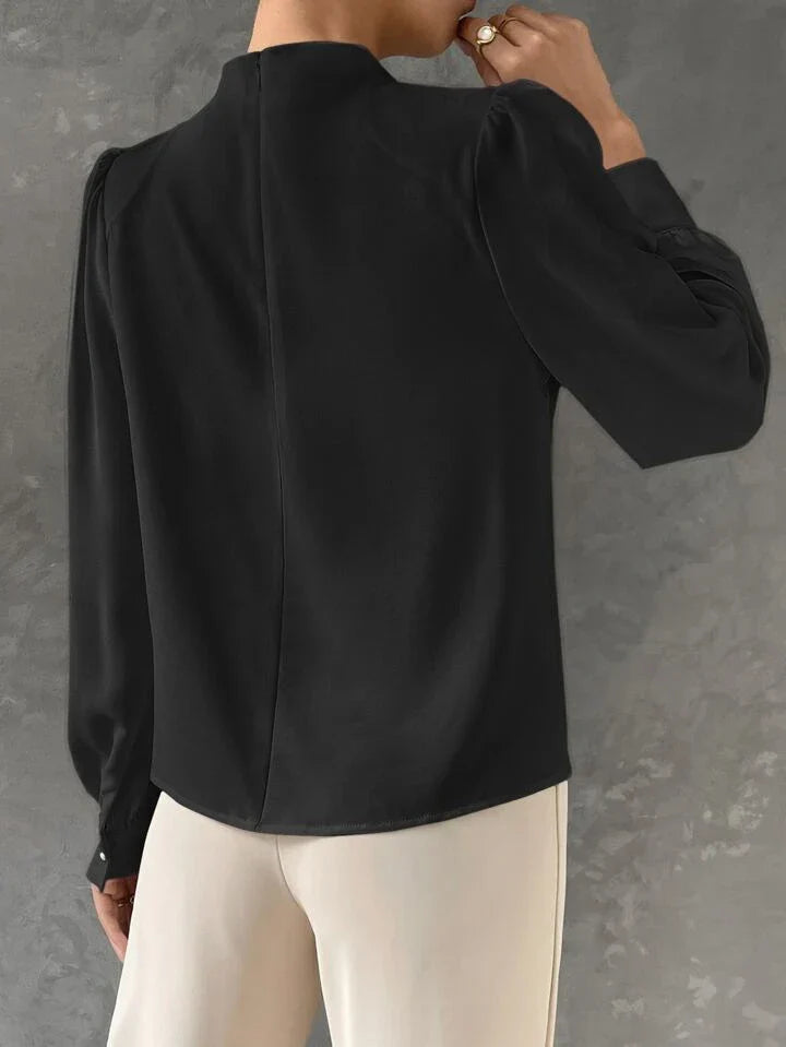 Ebba® | Elegant Bishop Sleeve Draped Top