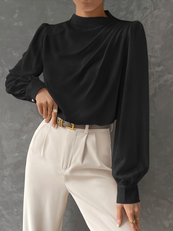 Ebba® | Elegant Bishop Sleeve Draped Top