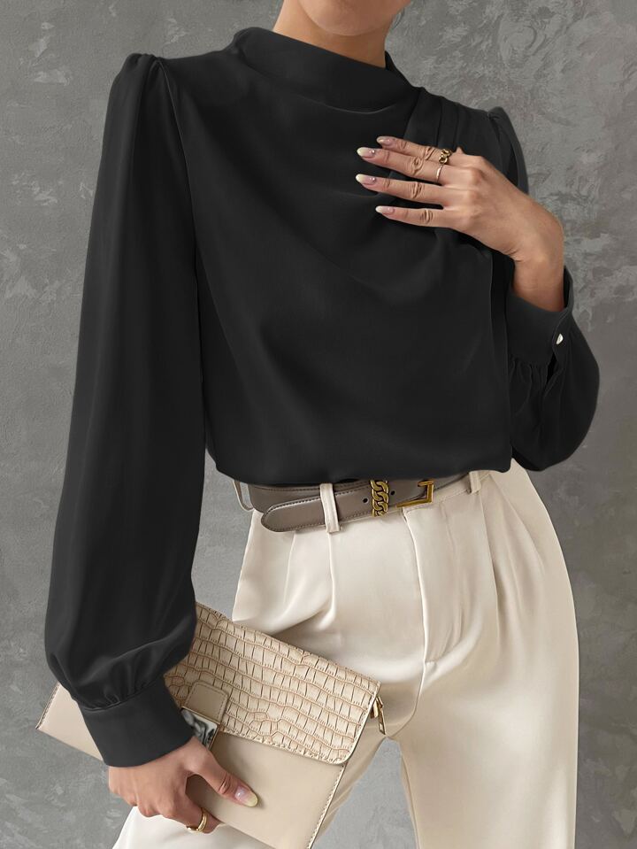 Ebba® | Elegant Bishop Sleeve Draped Top