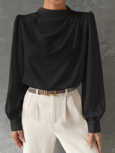 Ebba® | Elegant Bishop Sleeve Draped Top
