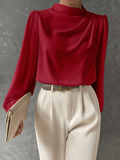 Ebba® | Elegant Bishop Sleeve Draped Top