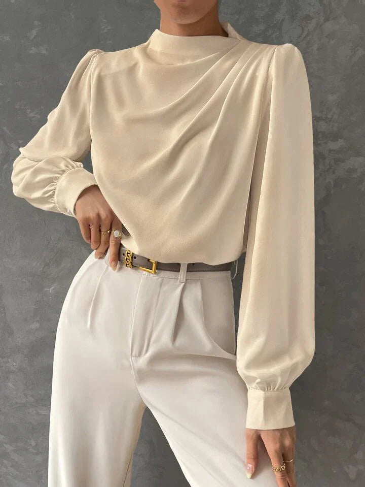 Ebba® | Elegant Bishop Sleeve Draped Top