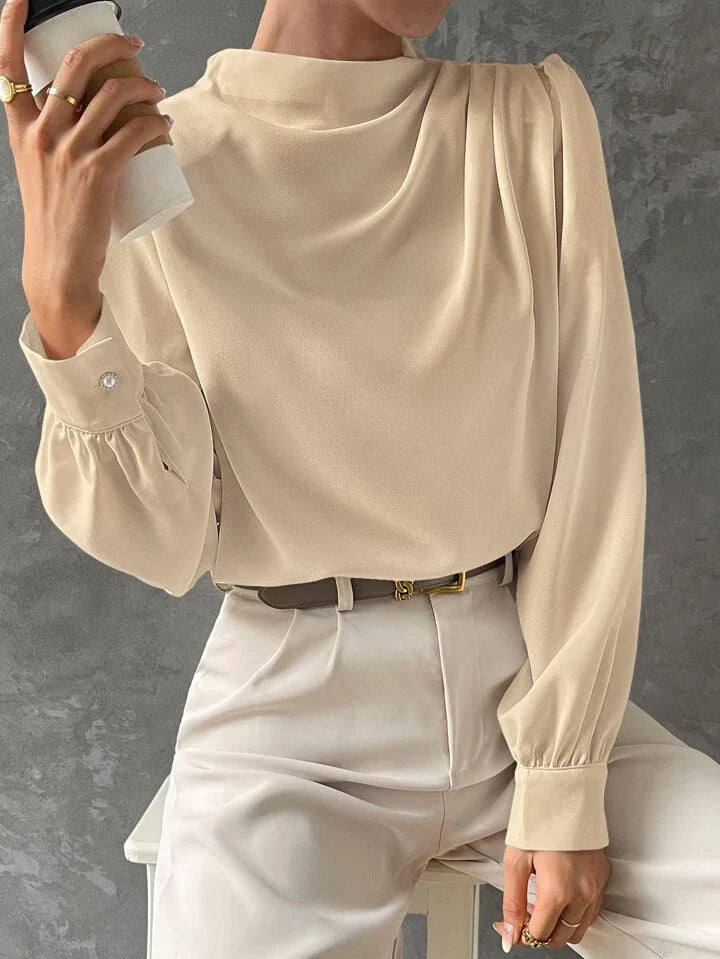 Ebba® | Elegant Bishop Sleeve Draped Top