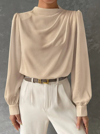 Ebba® | Elegant Bishop Sleeve Draped Top
