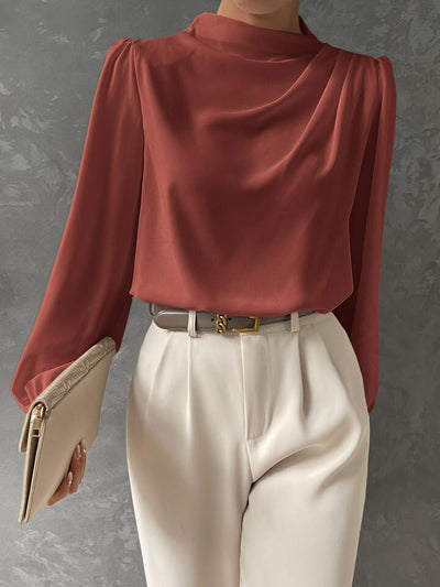 Ebba® | Elegant Bishop Sleeve Draped Top