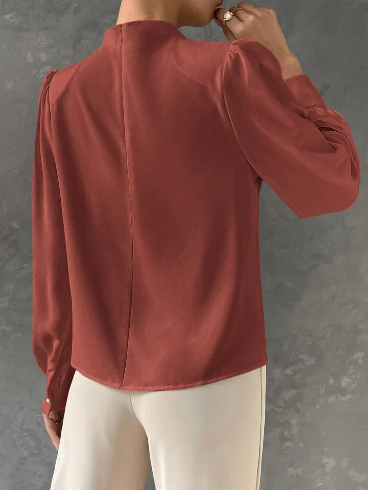 Ebba® | Elegant Bishop Sleeve Draped Top