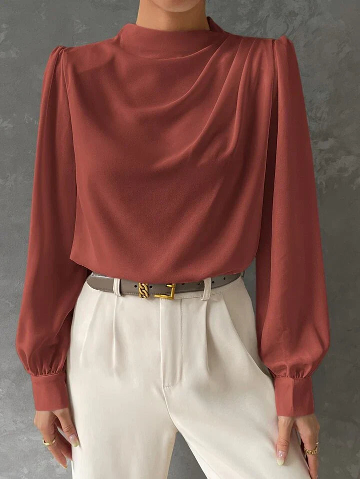 Ebba® | Elegant Bishop Sleeve Draped Top