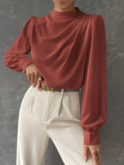 Ebba® | Elegant Bishop Sleeve Draped Top