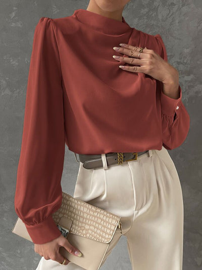 Ebba® | Elegant Bishop Sleeve Draped Top
