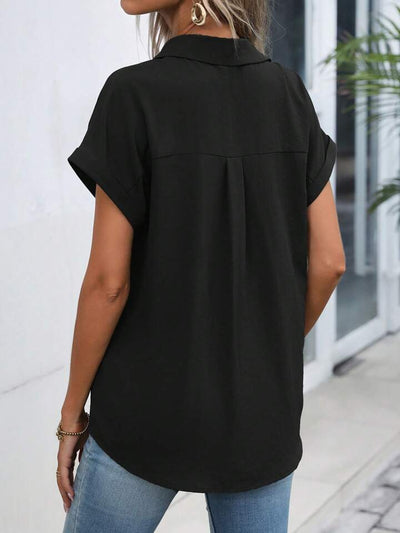 Amelie® | Must-have Short-sleeved Lapel Button Shirt Top