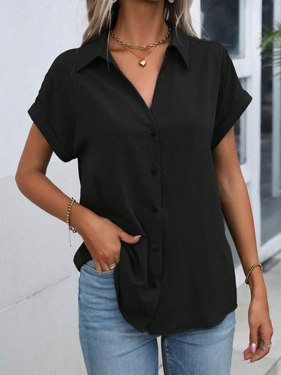 Amelie® | Must-have Short-sleeved Lapel Button Shirt Top
