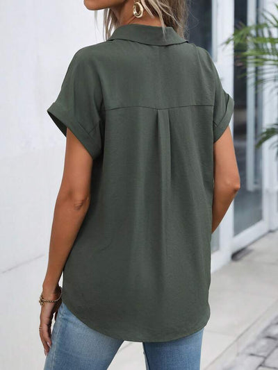 Amelie® | Must-have Short-sleeved Lapel Button Shirt Top