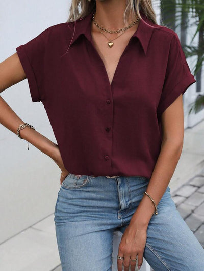 Amelie® | Must-have Short-sleeved Lapel Button Shirt Top
