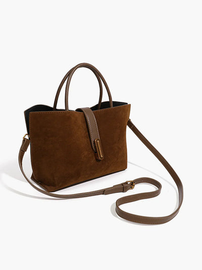 Petra® | Top Handle Suede Compartment Bag
