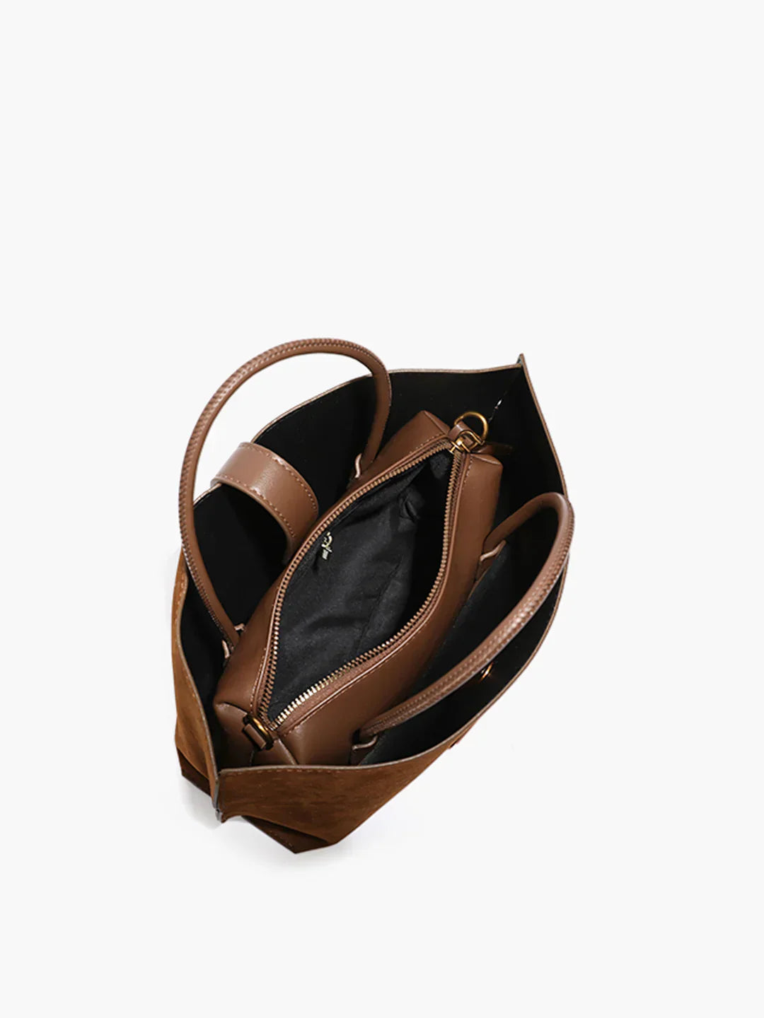 Petra® | Top Handle Suede Compartment Bag