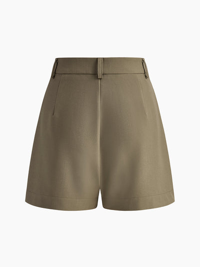 Leena® | Semi-Sheer Mid-Waist Shorts Without Belt