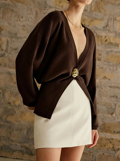Florentina® | One Button Long Sleeve Waist-controlled Top
