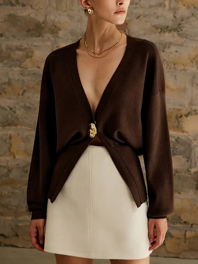 Florentina® | One Button Long Sleeve Waist-controlled Top