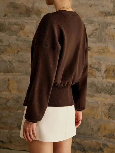 Florentina® | One Button Long Sleeve Waist-controlled Top