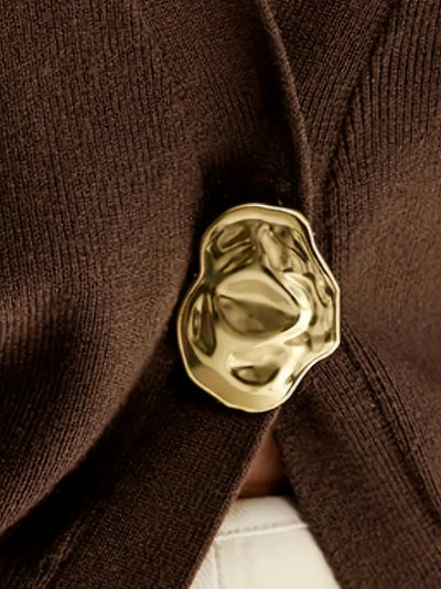 Florentina® | One Button Long Sleeve Waist-controlled Top