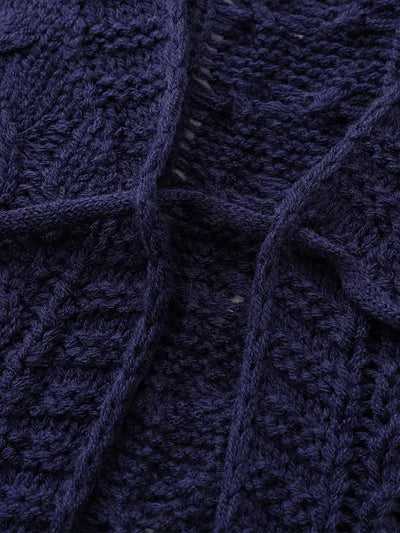 Aine® | Deep V-neck Navy Blue Cardigan